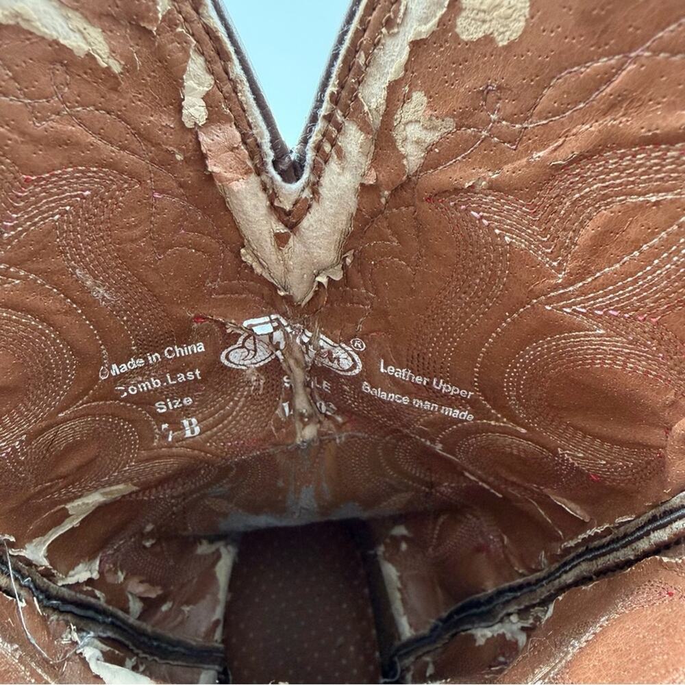Justin Boots Women’s QuickDraw Western Boots in Chocolate Brown Pink Stitching - Picture 12 of 14